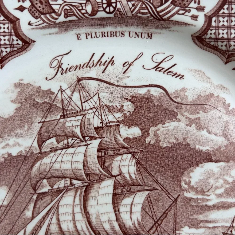 Vintage Fair Winds Friendship of Salem Dinner Plates Set of 2 Collectible